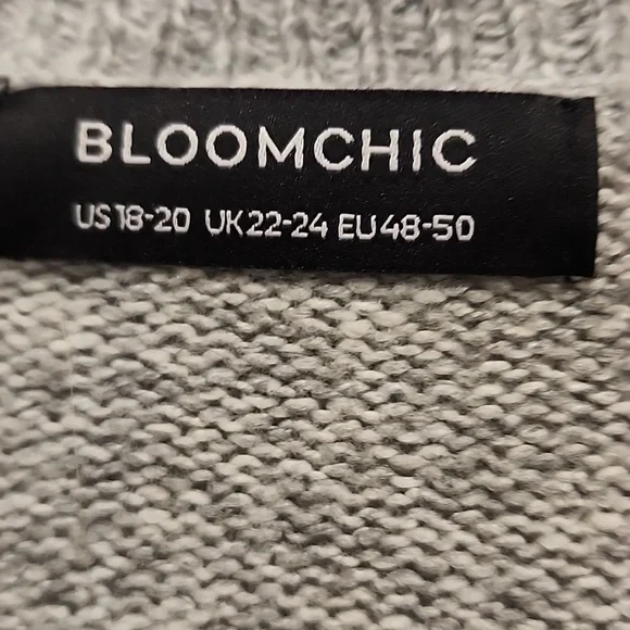 NWOT Bloomchic Gray Scalloped Edge Sweater 2x - Picture 3 of 4